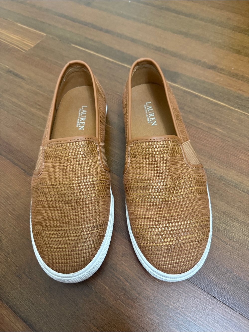 Ralph Lauren Brown Jinny Slip-On Sneakers